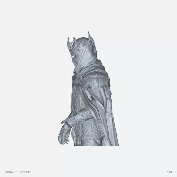 Crowned Veiled Knight Torso - 100 mm STL - Model preview 3