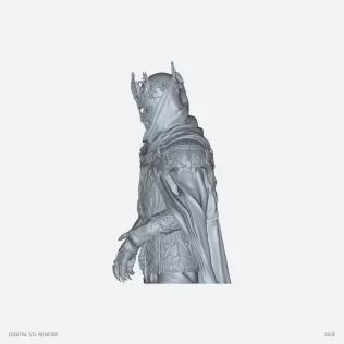 Crowned Veiled Knight Torso - 100 mm STL - Model thumbnail 3