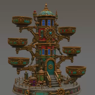 Steampunk Key & Jewelry Organizer STL File for 3D Print - Model thumbnail 6