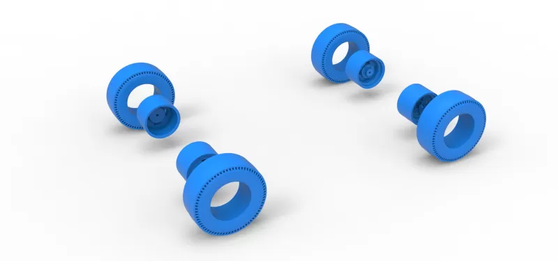 Wheel Set of Vintage AWD dragster Scale 1:25 - Model preview 10