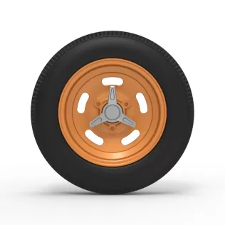 Wheel of Vintage Dirt race car V5 Scale 1:25 - Model thumbnail 5