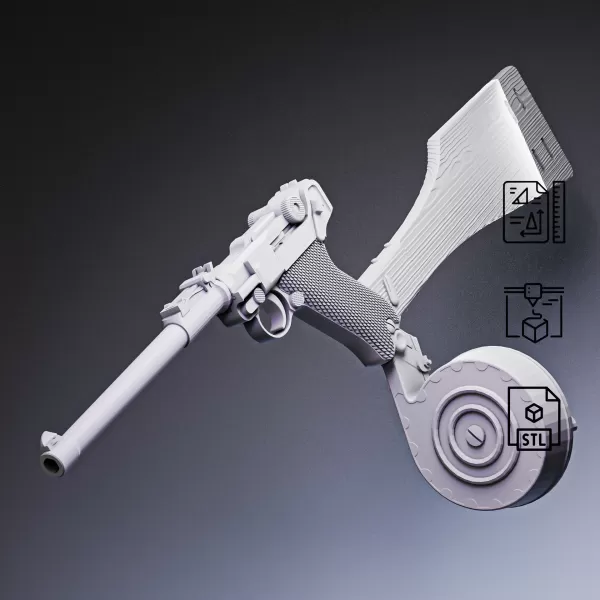 Artillery Luger Pistol #RoZ - Model preview 7