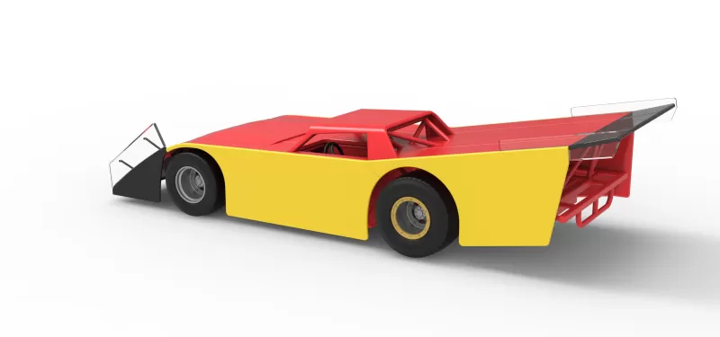 Vintage Dirt late model Race car Version 5 Scale 1:25 - Model preview 12