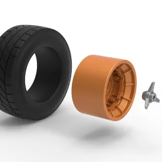 Wheel of Vintage Dirt race car V7 Scale 1:25 - Model thumbnail 9