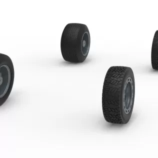 Wheel set of BriSCA Formula 1 Stock Car for Dirt V2 Scale 1:25 - Model thumbnail 2