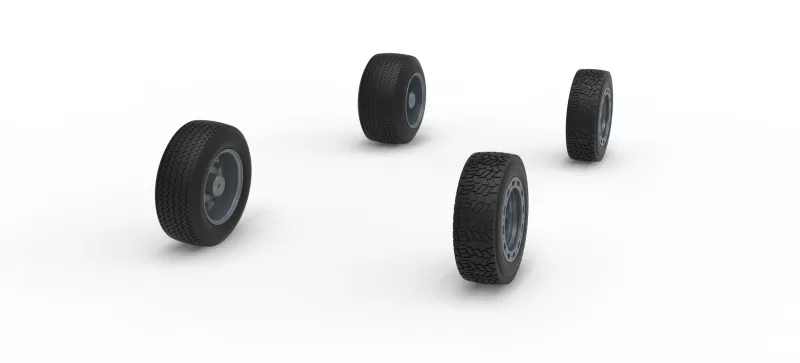 Wheel set of BriSCA Formula 1 Stock Car for Dirt V2 Scale 1:25 - Model preview 2