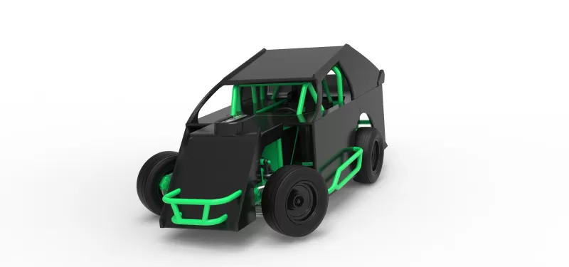 Mod Lite Race car while turning Scale 1:25 - Model preview 5