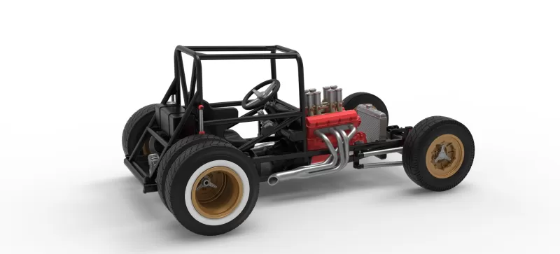 Vintage Dirt Supermodified stock car Base Version 2 Scale 1:25 - Model preview 20
