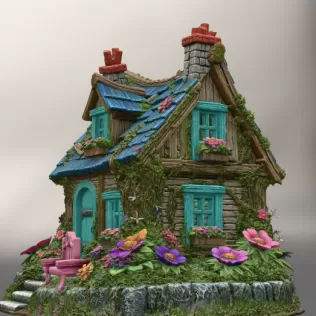 Cozy Fantasy House STL for 3D Printing - Model thumbnail 4