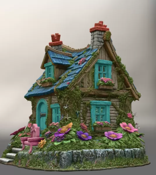 Cozy Fantasy House STL for 3D Printing - Model preview 4