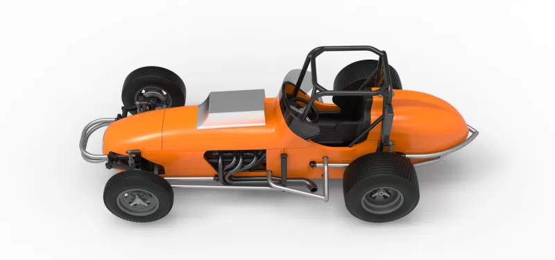 Dirt Silver Crown Champ car Version 2 Scale 1:25 - Model preview 10