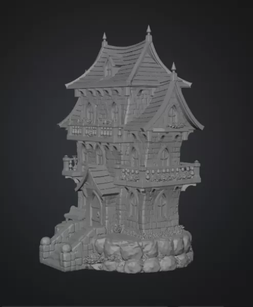 Fantasy Medieval House STL for 3D Printing - Model preview 10