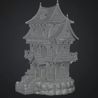 Fantasy Medieval House STL for 3D Printing - Model thumbnail 10