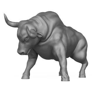 Muscular Bull 3D Print Model - Model thumbnail 4
