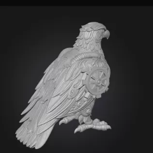Armored Eagle — Ornate Steampunk Statue (STL) - Model thumbnail 4
