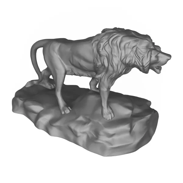 Lion Sculpture 3D Printable Model - Model preview 4