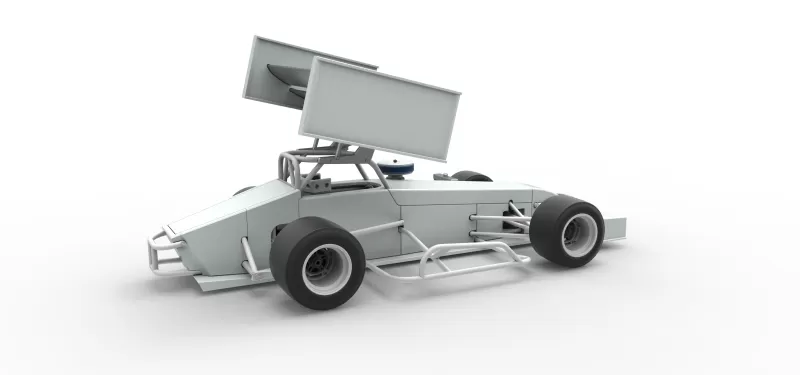Supermodified front engine Winged race car V4 Scale 1:25 - Model preview 17
