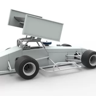 Supermodified front engine Winged race car V4 Scale 1:25 - Model thumbnail 17