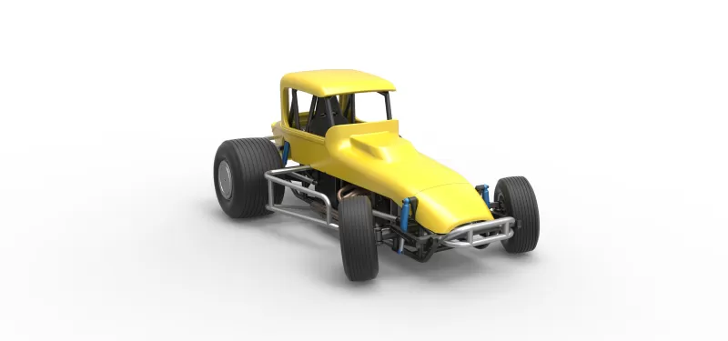 Vintage Sprint car while turning Version 2 Scale 1:25 - Model preview 24