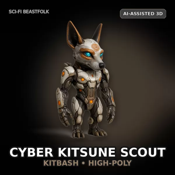 Beastfolk Heroes Pack (10 Characters) – High-Poly Kitbash - Model preview 6