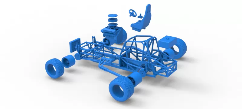 Vintage Dirt Modified stock car Base Version 6 Scale 1:25 - Model preview 29