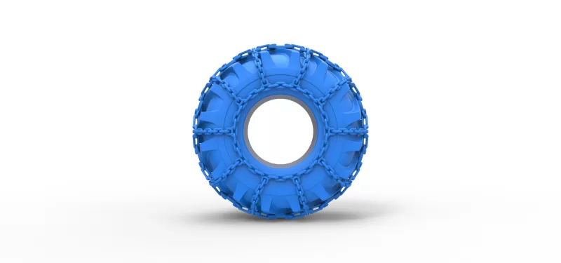 Tire of Timberjack with chains Scale 1:25 - Model preview 5