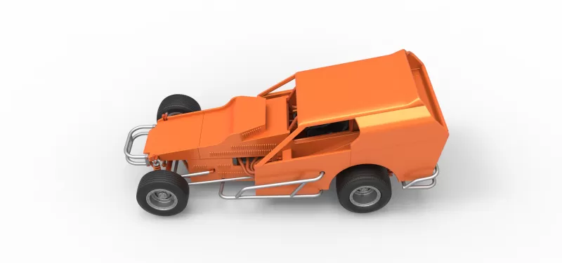 Vintage Dirt Modified stock car Version 3 Scale 1:25 - Model preview 10