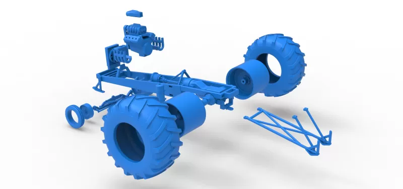 Vintage Pulling tractor Base Version 2 Scale 1:25 - Model preview 23