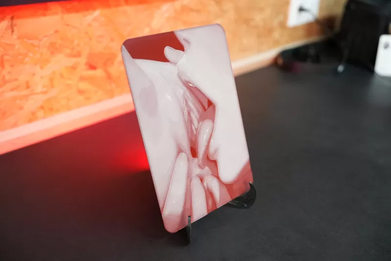 TONGUE PLAY GLOW (HueForge NSWF) 67x100mm - Model preview 4