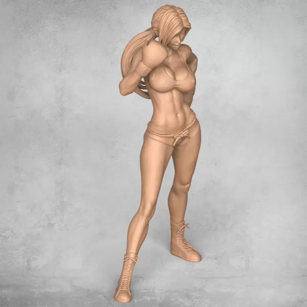 Boxer Woman Statue - Model preview 6