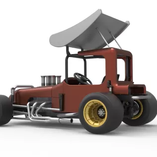 Vintage Winged Supermodified stock car Scale 1:25 - Model thumbnail 13