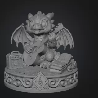 Baby Dragon Bard STL File for 3D Print - Model thumbnail 7
