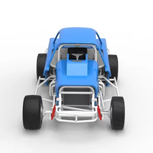 Vintage Dirt Modified stock car Version 10 Scale 1:25 - Model thumbnail 8