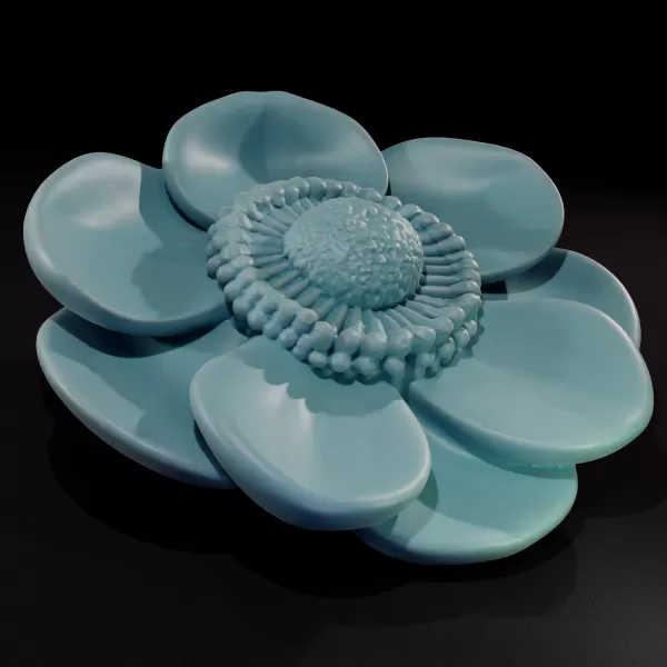 Anemone Flower 3D Printable Model - Model preview 2