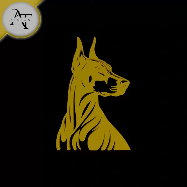 Dog- Silhouette - 2D Wall Art Decor - Model preview 1