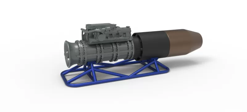 Jet engine on the frame Scale 1:25 - Model preview 1