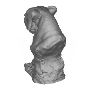 Wild Lioness Head Sculpture 3D Print Model - Model thumbnail 2