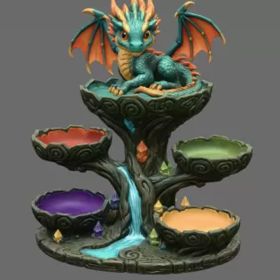 Baby Dragon Organizer Tree STL File for 3D Print - Model thumbnail 6