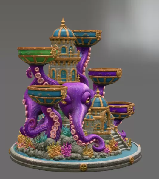 Kraken Citadel Organizer STL File for 3D Print - Model preview 11