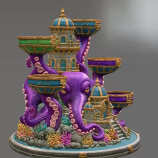 Kraken Citadel Organizer STL File for 3D Print - Model thumbnail 11
