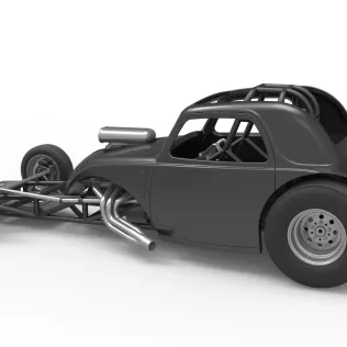 Front engine old school dragster with shell V11 Scale 1:25 - Model thumbnail 12