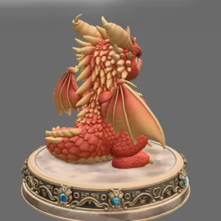 Grumpy Guardian Dragon STL File 3D Print - Model thumbnail 5