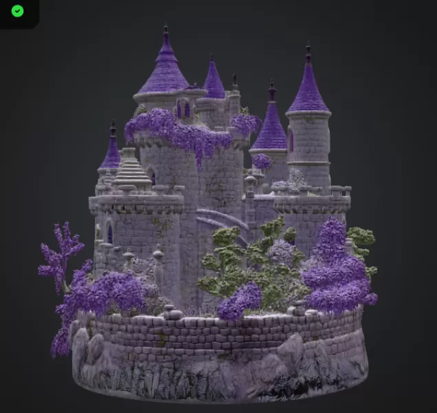 Lavender Bloom Castle STL File for 3D Print - Model preview 9