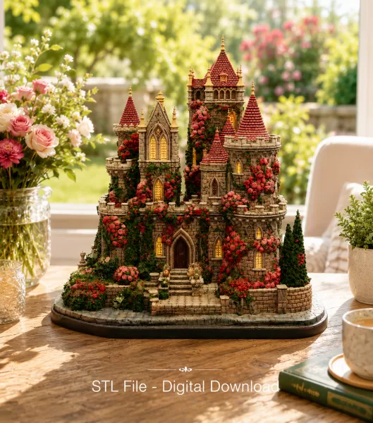 Bougainvillea Castle STL File for 3D Print - Model preview 7