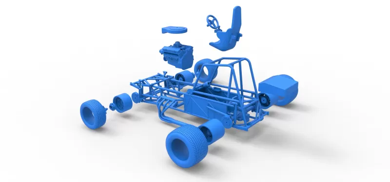 Vintage Dirt Modified stock car Base Version 4 Scale 1:25 - Model preview 26