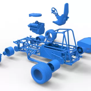 Vintage Dirt Modified stock car Base Version 4 Scale 1:25