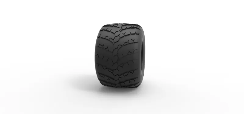 Monster Jam tire 34 Scale 1:25 - Model preview 3