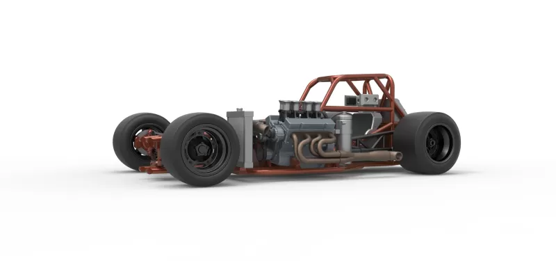 Supermodified front engine race car Base Version 3 Scale 1:25 - Model preview 2