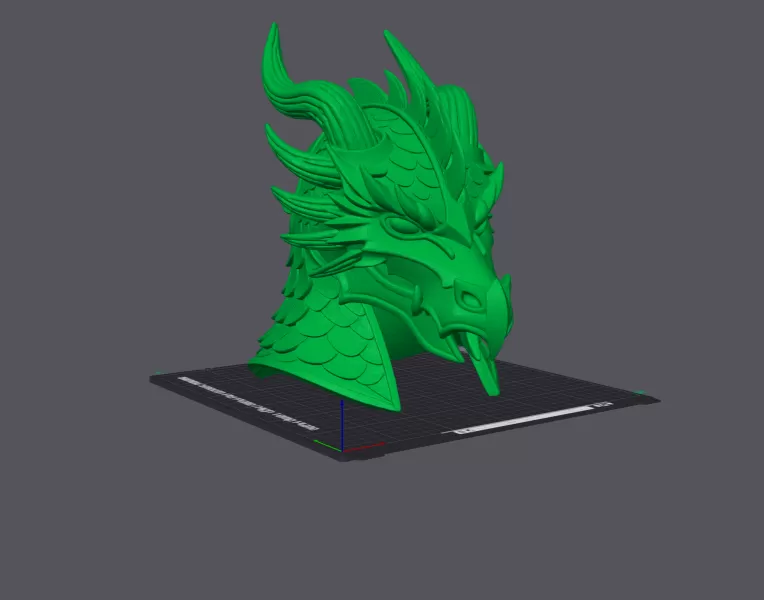 Dragon Helmet with Horns and Scales - Model preview 5