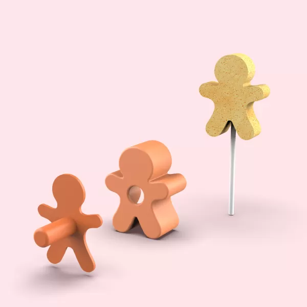 3D Gingerbread Man Cake Mold, Christmas Cake Pop Mold, Holiday - Model preview 3